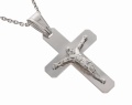 Srebrny krzyżyk rodowany z wizerunkiem Jezusa Próby 925