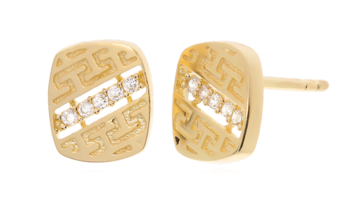 Złote kolczyki z cyrkoniami Próby 585