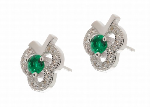 Srebrne kolczyki z cyrkoniami Próba 925