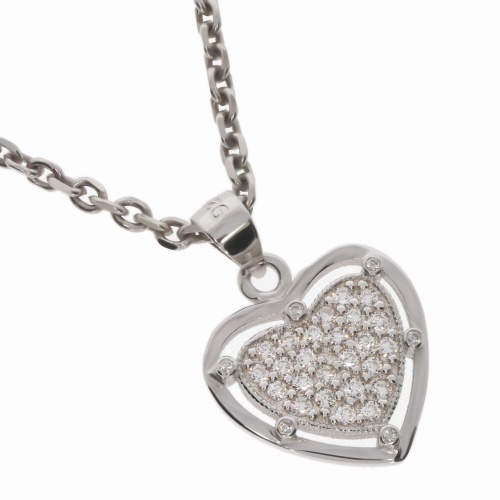 Srebrna zawieszka serce z cyrkoniami Próby 925