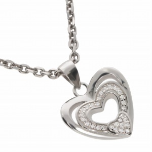 Srebrna zawieszka serce z cyrkoniami Próby 925