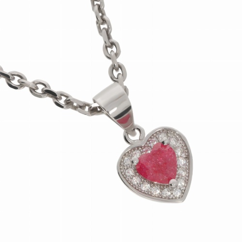 Srebrna zawieszka serce z cyrkoniami Próby 925