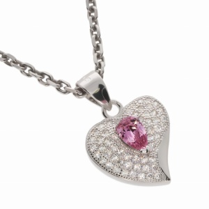 Srebrna zawieszka serce z cyrkoniami Próby 925 