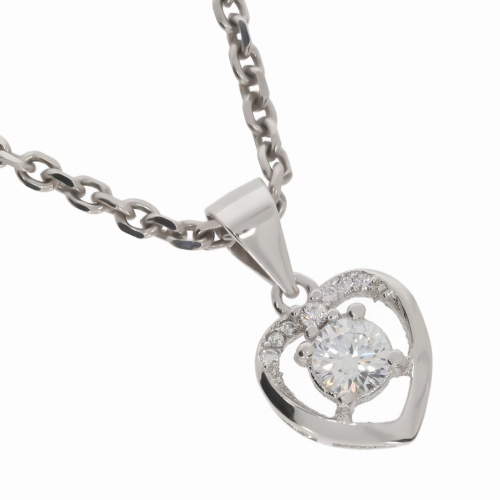 Srebrna zawieszka serce z cyrkoniami Próby 925