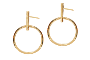 Złote kolczyki bez kamieni Próby 585 