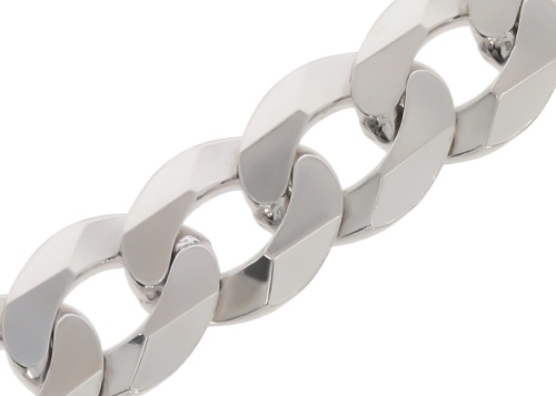 Srebrny łańcuszek rodowany pełny pancerka P. 925