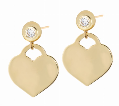Złote kolczyki z cyrkoniami Próby 585