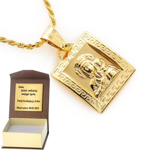 Złoty medalik z wizerunkiem Matka Boska P 585