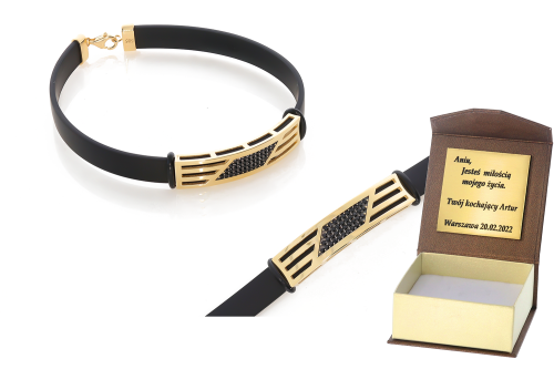 Złota bransoletka na kauczuku Próby 585