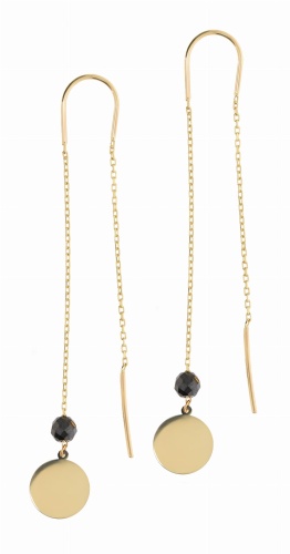 Złote kolczyki wiszące z cyrkoniami Próby 585