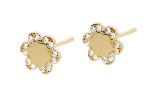 Złote kolczyki z cyrkonią Próby 585