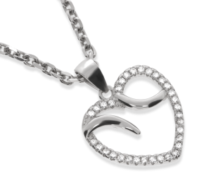 Srebrna zawieszka serce z cyrkoniami Próby 925