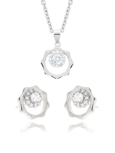 Srebrny komplet z cyrkoniami Próby 925