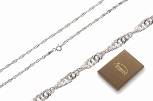 Srebrny łańcuszek singapur rodowany Próby 925 