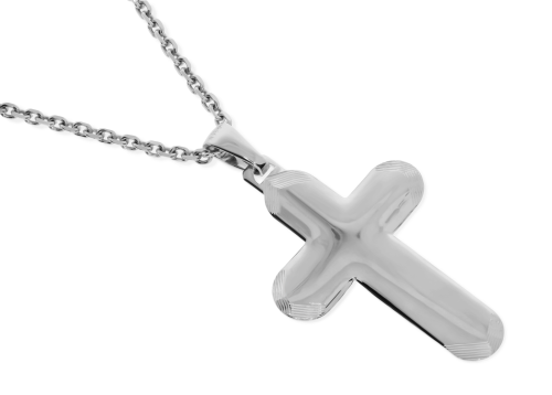 Srebrny krzyżyk klasyczny rodowany Próby 925