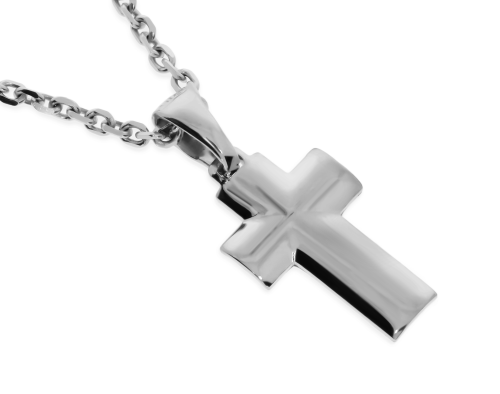 Srebrny krzyżyk klasyczny rodowany Próby 925