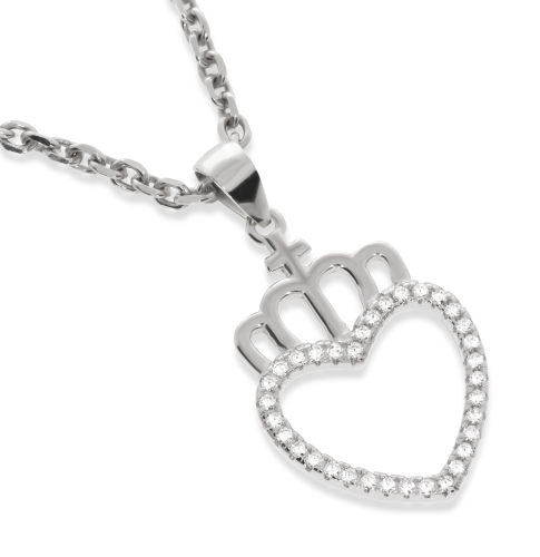 Srebrna zawieszka serce z cyrkoniami Próby 925