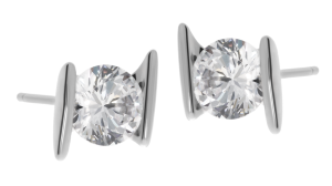 Srebrne kolczyki na sztyft z cyrkonią Próby 925