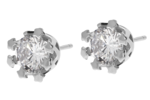 Srebrne kolczyki na sztyft z cyrkonią Próby 925