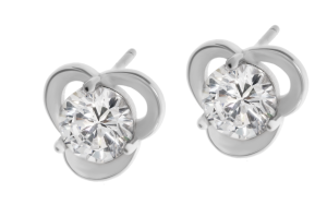 Srebrne kolczyki na sztyft z cyrkonią Próby 925 