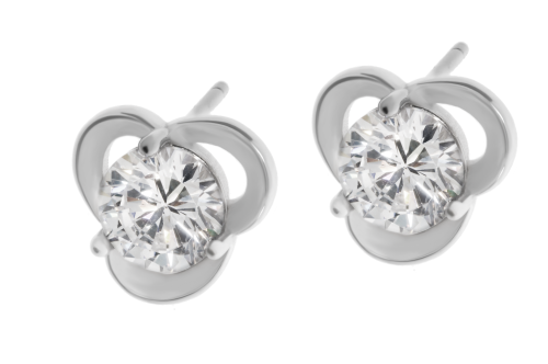 Srebrne kolczyki na sztyft z cyrkonią Próby 925