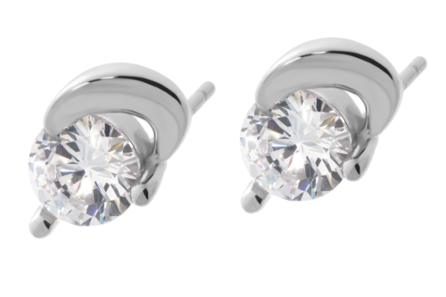 Srebrne kolczyki na sztyft z cyrkonią Próby 925