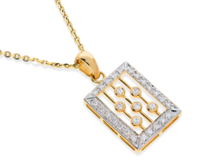 Złota zawieszka z diamentami 585 