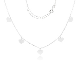 Srebrna celebrytka z sercami próby 925 