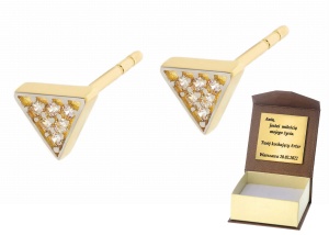 Złote kolczyki z cyrkoniami Próby 585 