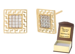 Złote kolczyki z cyrkoniami Próby 585 