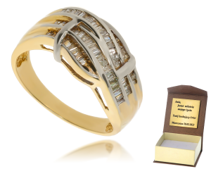 Złoty pierścionek z diamentami 585 