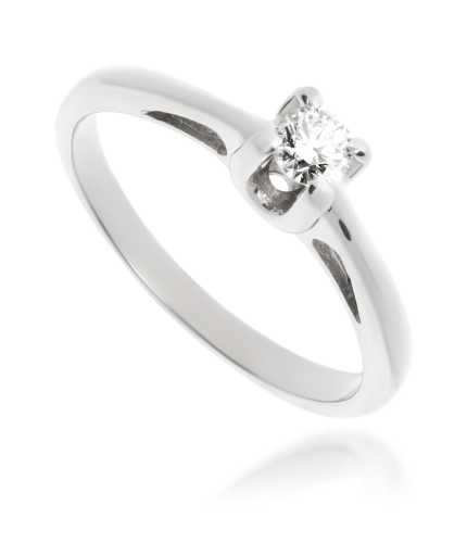 Złoty pierścionek zaręczynowy z diamentem 585