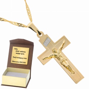 Złoty krzyżyk z wizerunkiem Jezusa Próby 585 