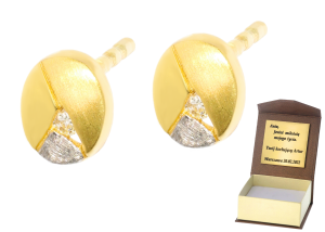 Złote kolczyki z diamentami próby 585 