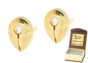 Złote kolczyki z diamentami próby 585