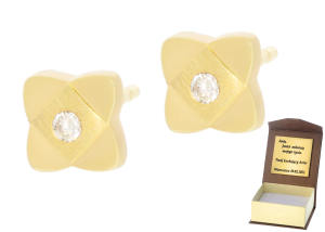 Złote kolczyki z diamentami próby 585 