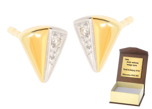 Złote kolczyki z diamentami próby 585