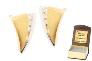 Złote kolczyki z diamentami próby 585