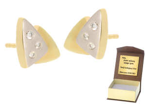 Złote kolczyki z diamentami próby 585 