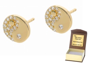 Złote kolczyki z cyrkoniami Próby 585 