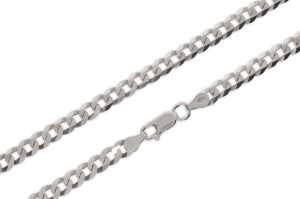 Srebrny łańcuszek rodowany pełny pancerka Próby 925