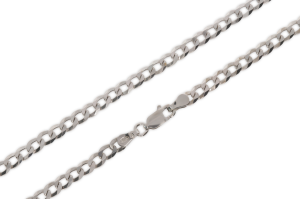 Srebrny łańcuszek rodowany pełny pancerka Próby 925 