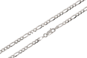 Srebrny łańcuszek rodowany pełny figaro Próby 925