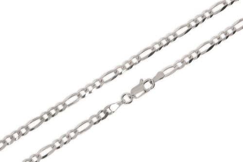 Srebrny łańcuszek rodowany pełny figaro Próby 925