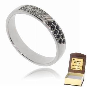 Złoty pierścionek zaręczynowy diament i szafir 585