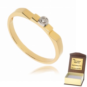 Złoty pierścionek zaręczynowy z diamentami 585 