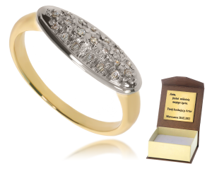 Złoty pierścionek z diamentami 585 