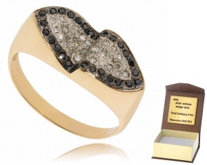 Złoty pierścionek zaręczynowy z diamentami 585 