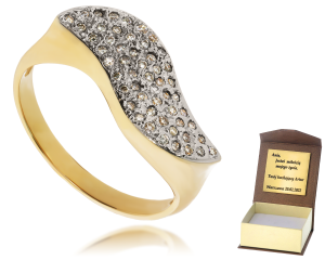 Złoty pierścionek z diamentami 585 