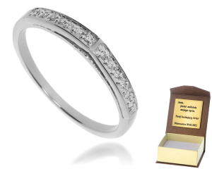 Złoty pierścionek zaręczynowy z diamentami 585 